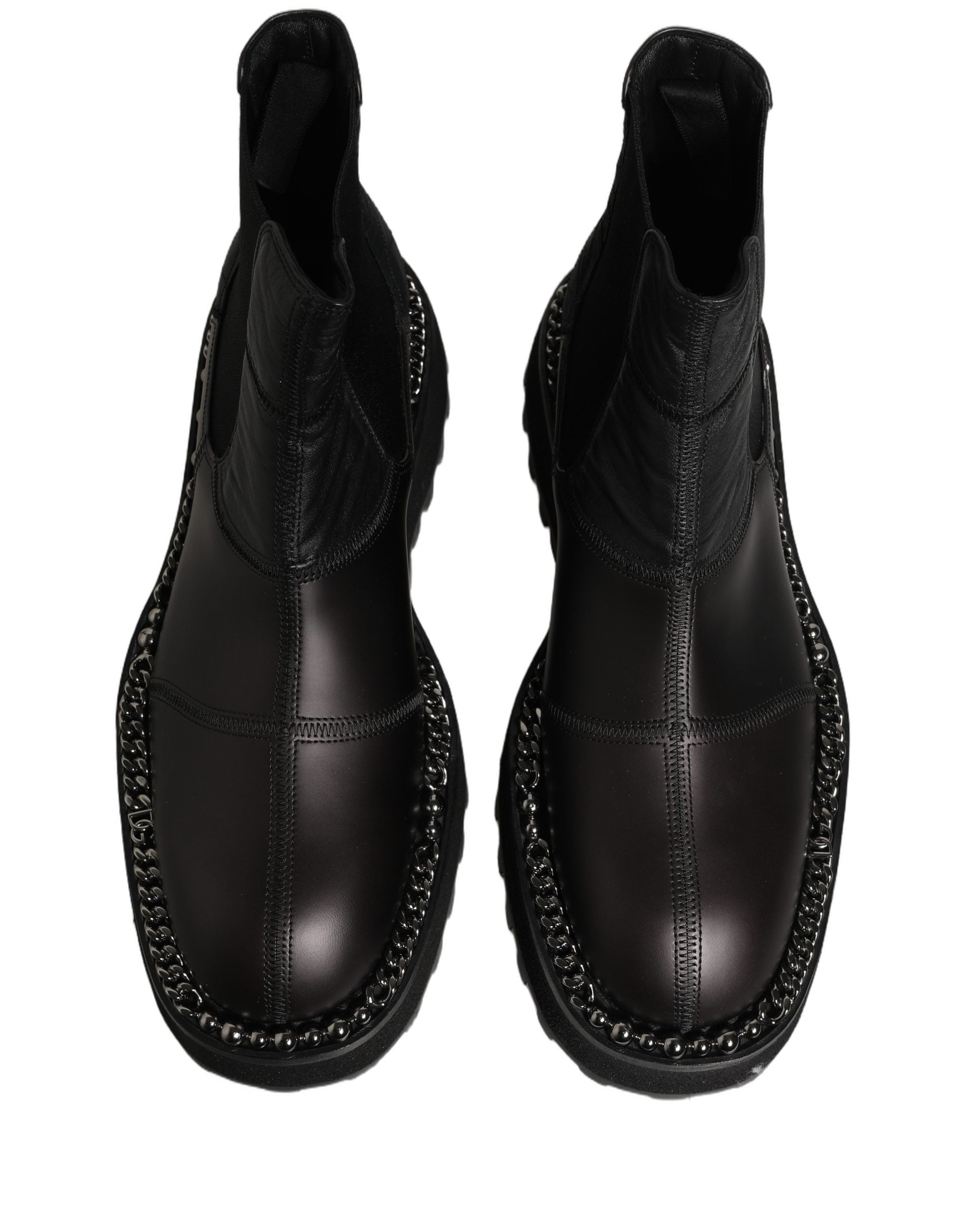 Dolce & Gabbana Chelsea Boots aus schwarzem Leder zum Hineinschlüpfen für Herren