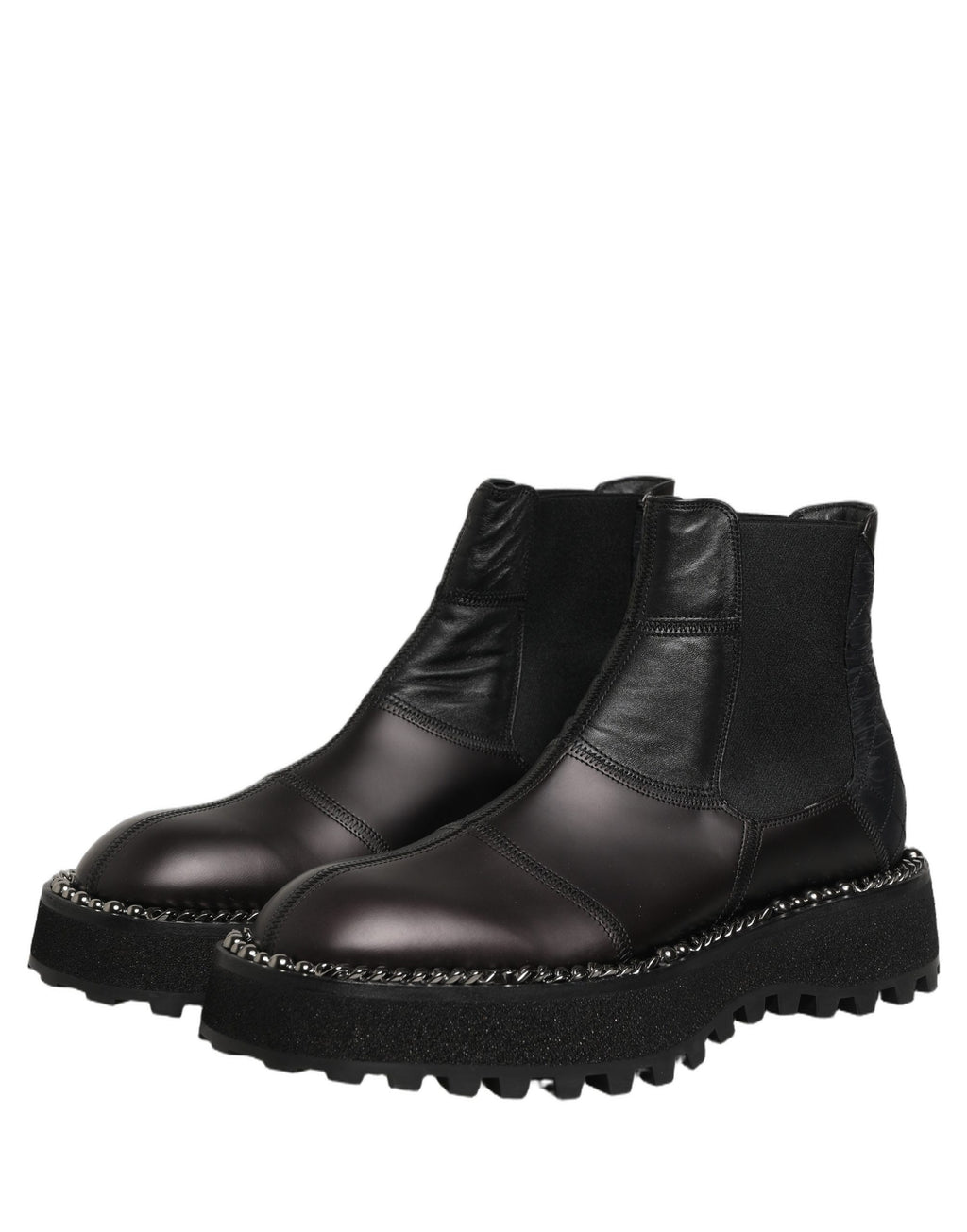 Dolce & Gabbana Chelsea Boots aus schwarzem Leder zum Hineinschlüpfen für Herren