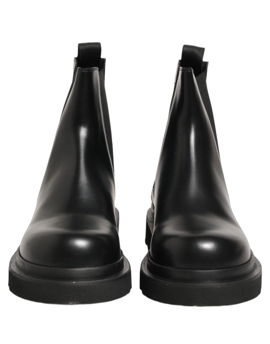Chaussures hommes Dolce & Gabbana bottines Chelsea en cuir noir à enfiler, style élégant et moderne.