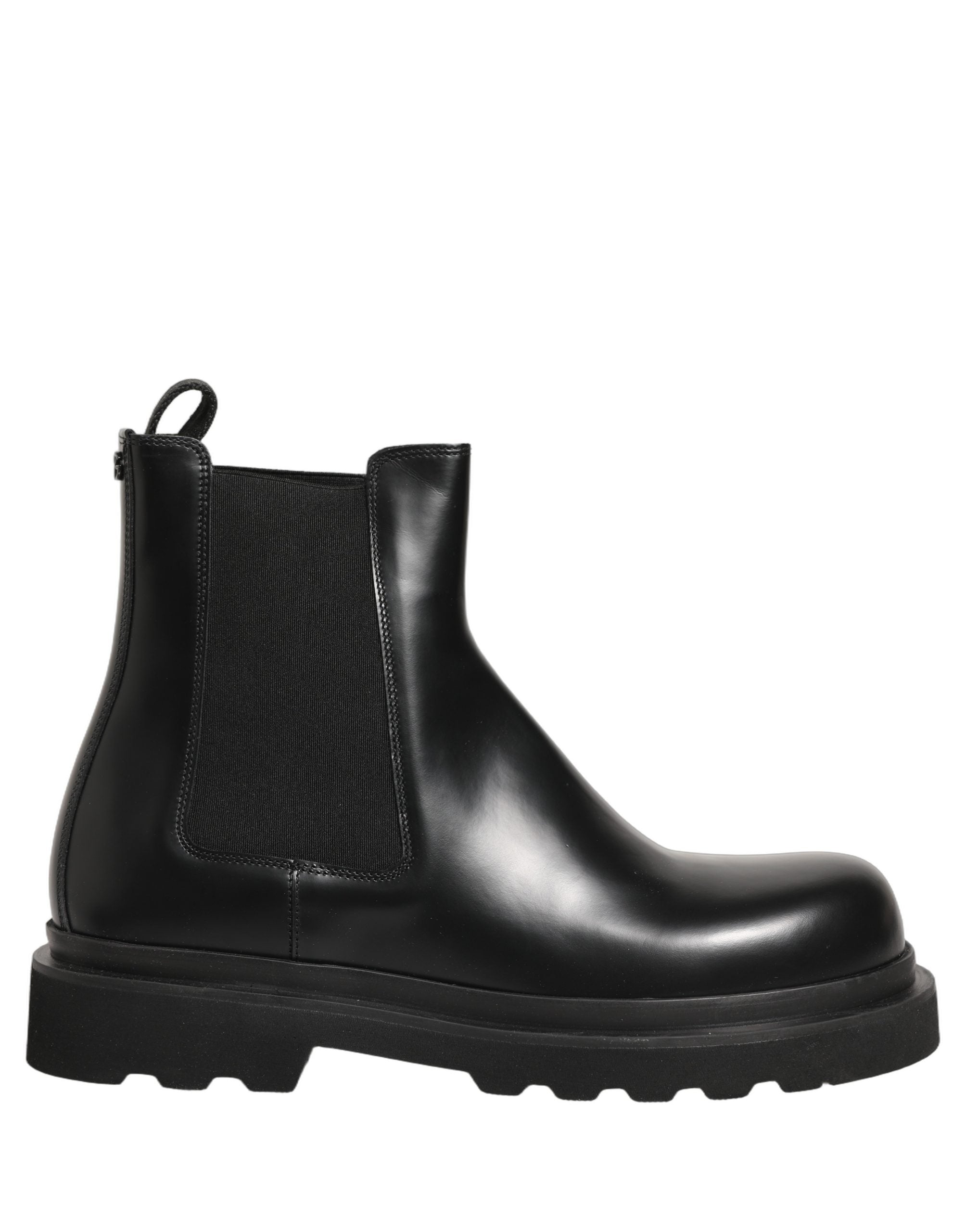 Bottes Chelsea noires en cuir pour homme de Dolce & Gabbana, style slip-on et élégance classique.