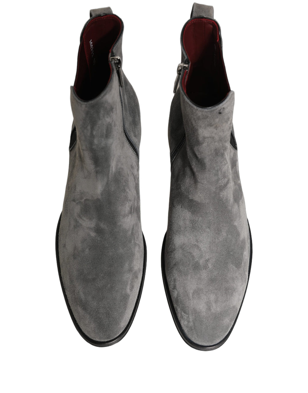 Bottines Chelsea en daim gris de Dolce & Gabbana, chaussures élégantes en cuir avec semelle robuste.