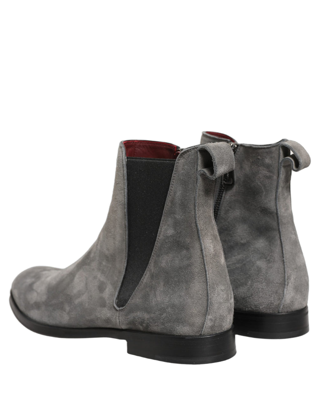 Bottes Chelsea en cuir suédé gris de Dolce & Gabbana, chaussures élégantes pour hommes.