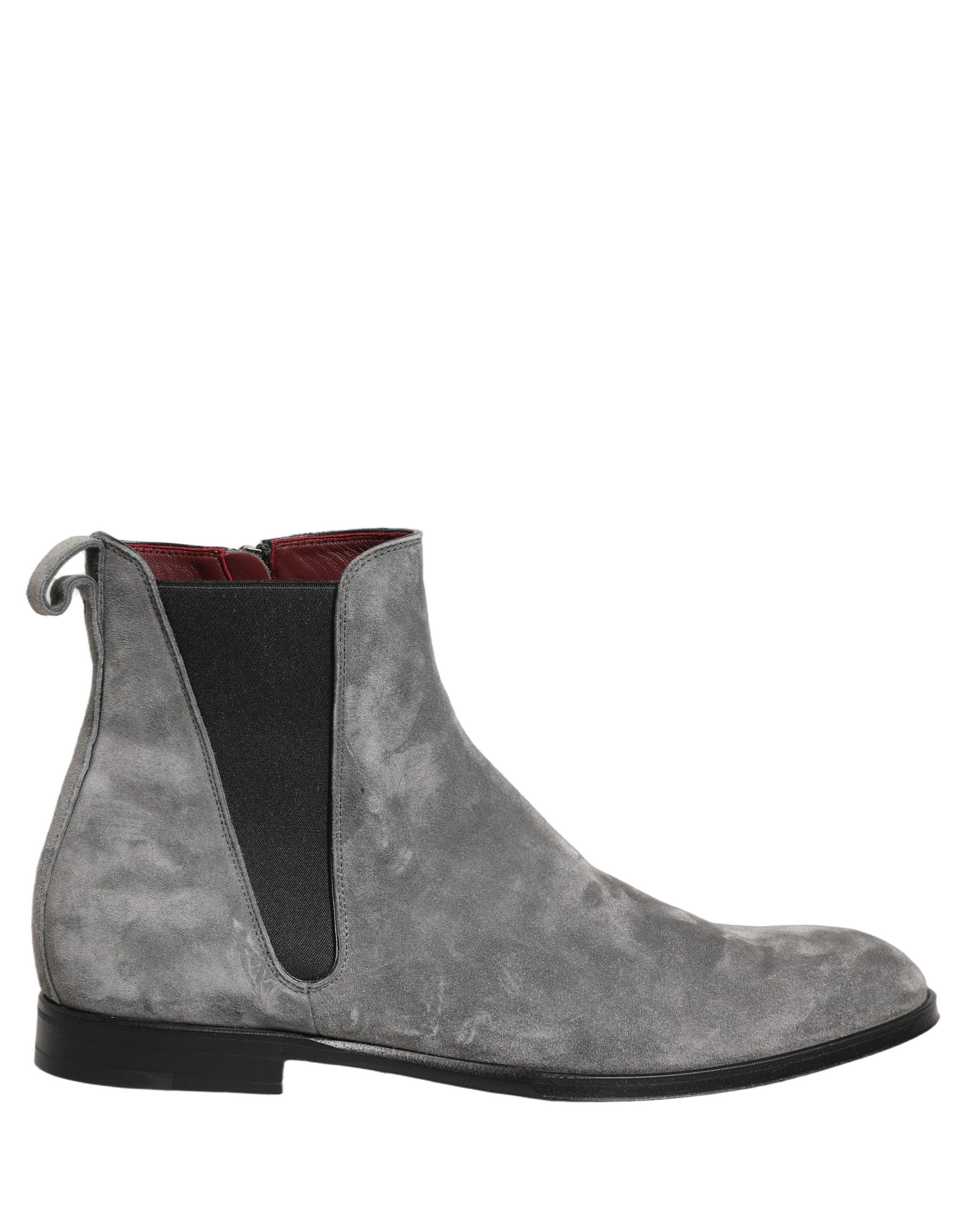 Chaussures chelsea en daim gris de Dolce & Gabbana, bottines élégantes en cuir pour homme.