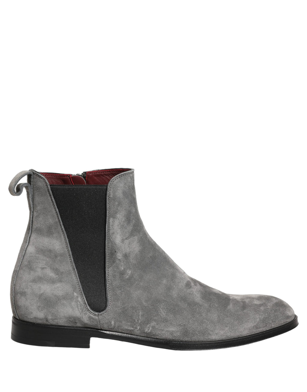 Bottes Chelsea en cuir suédé gris Dolce & Gabbana, chaussures élégantes avec design classique et semelle en caoutchouc.