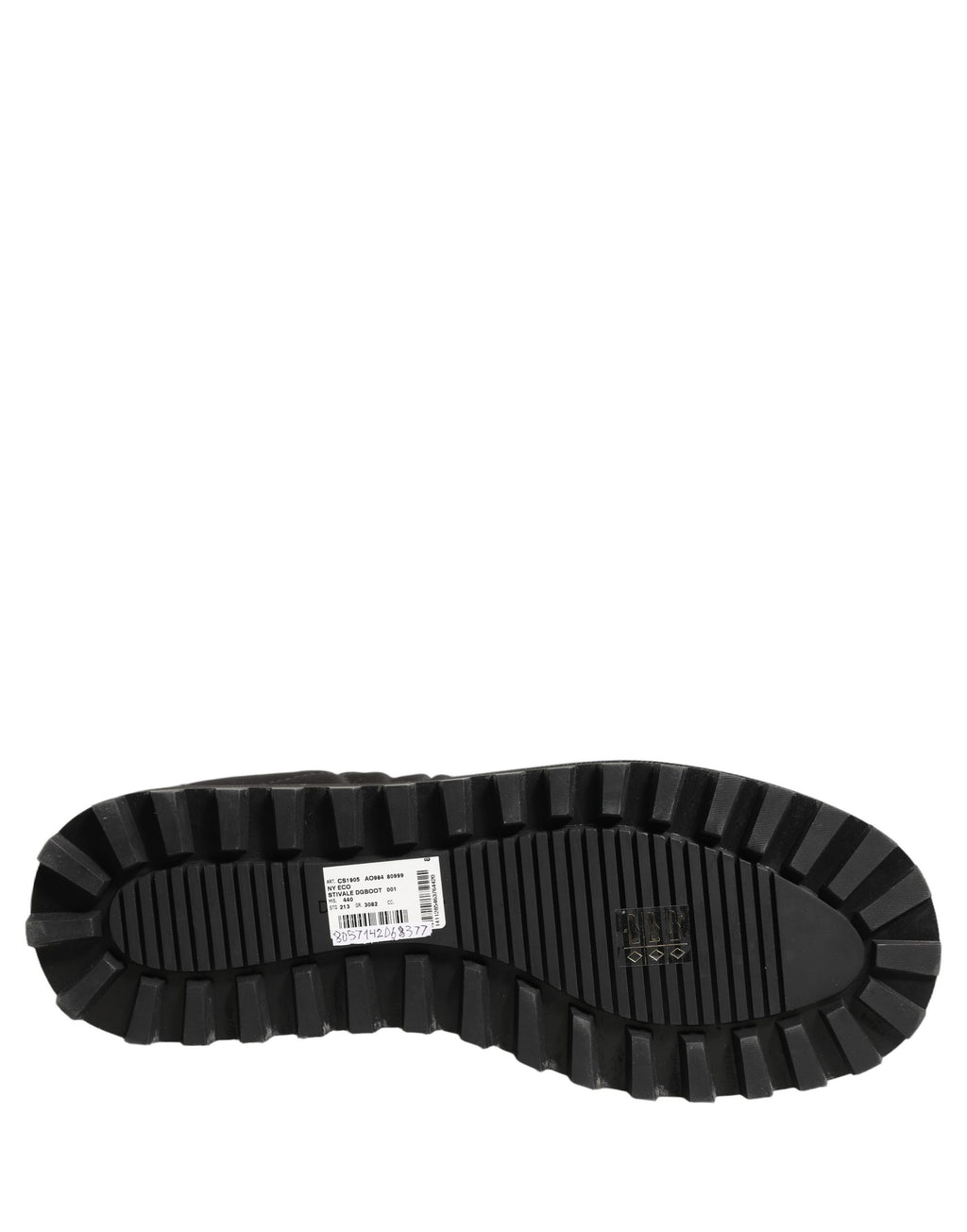Bottes mi-mollet noires Dolce & Gabbana en cuir matelassé avec effet quilt, élégantes et sophistiquées.