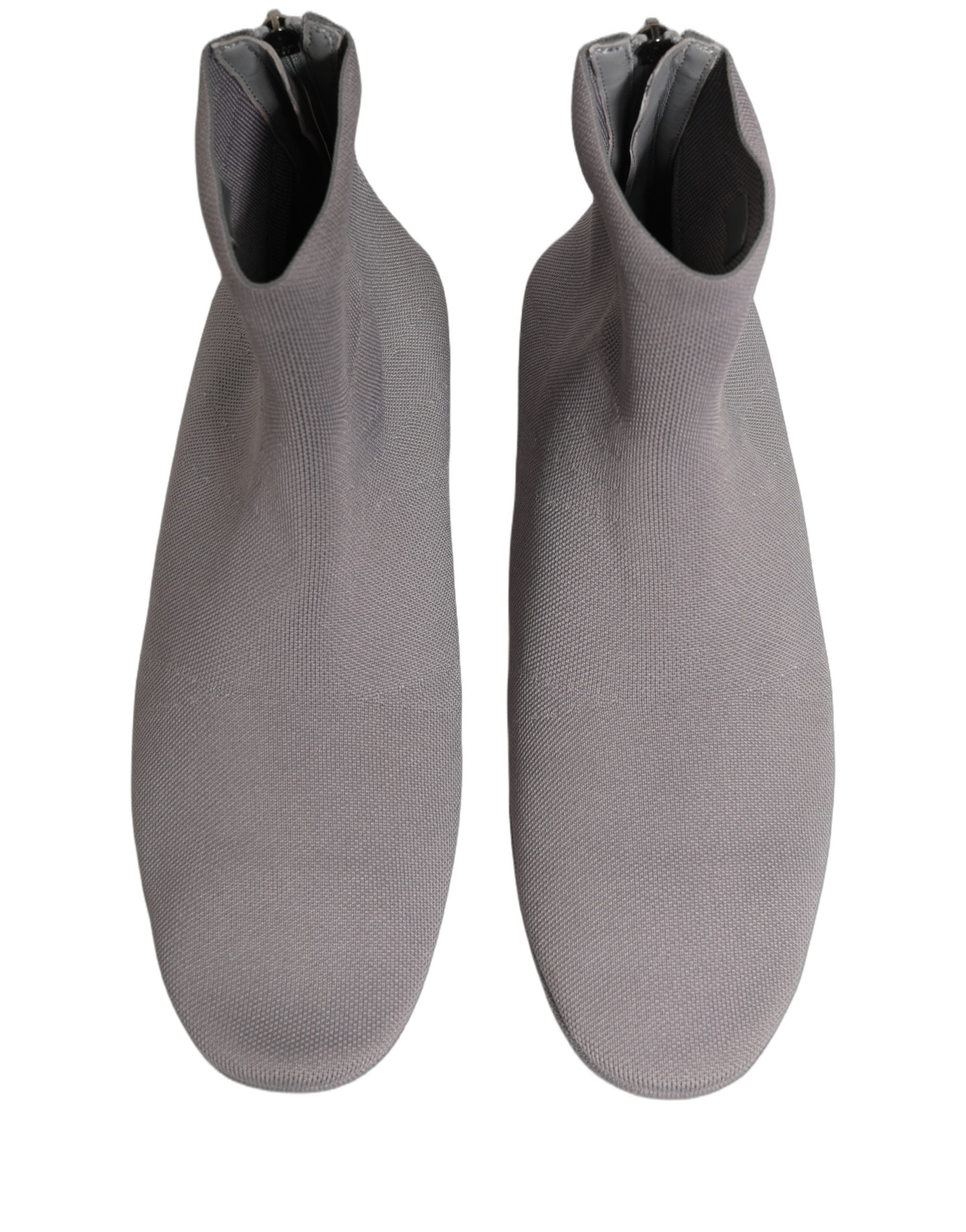Chaussures bottines en mesh gris pour homme de Dolce & Gabbana, baskets stretch élégantes et modernes.
