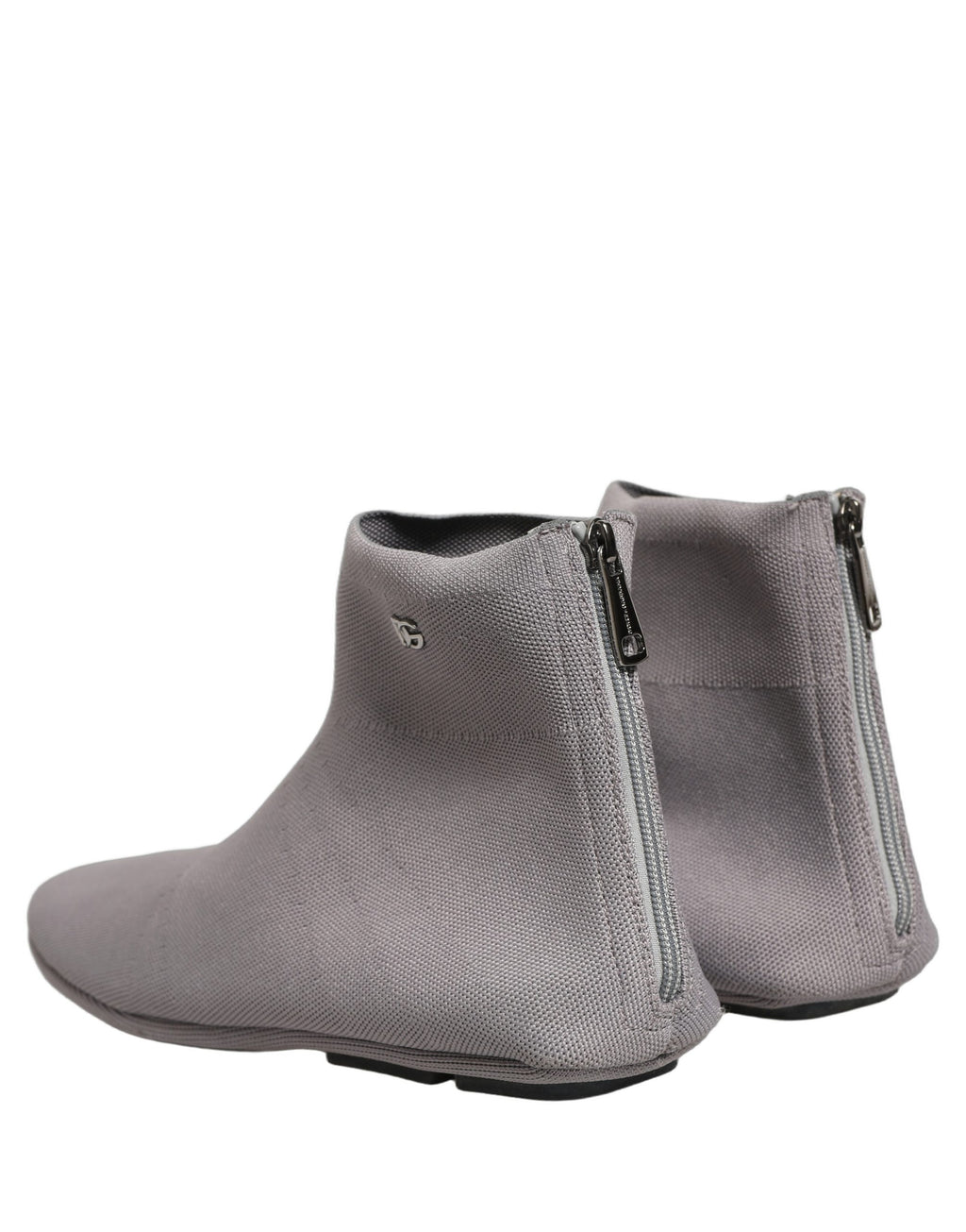 Chaussures hommes Dolce & Gabbana, bottines en mesh gris extensible, ankle boots élégants et modernes, vue de face.