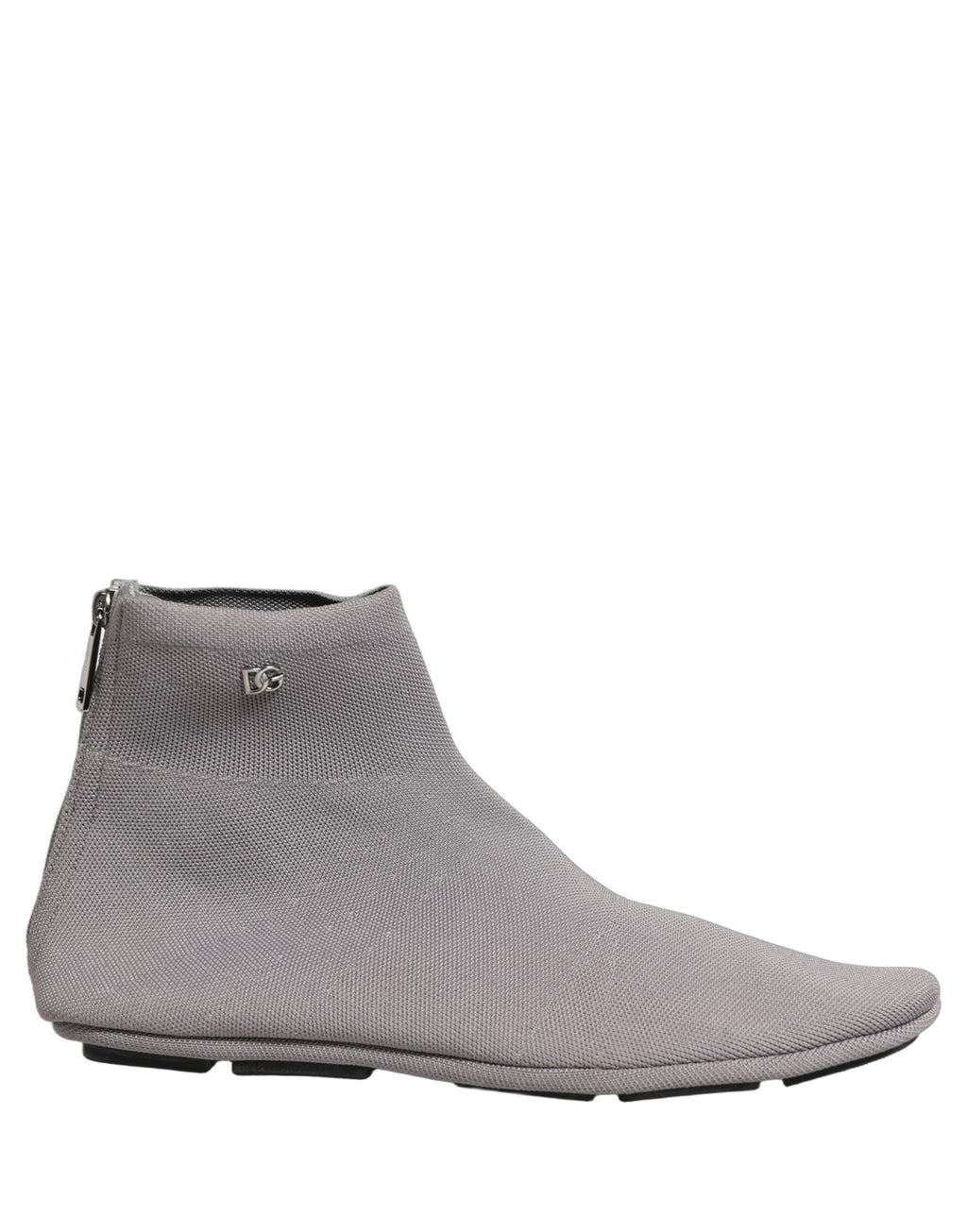 Chaussures homme Dolce & Gabbana, bottines en mesh gris extensible, avec semelle en caoutchouc et détails élégants.