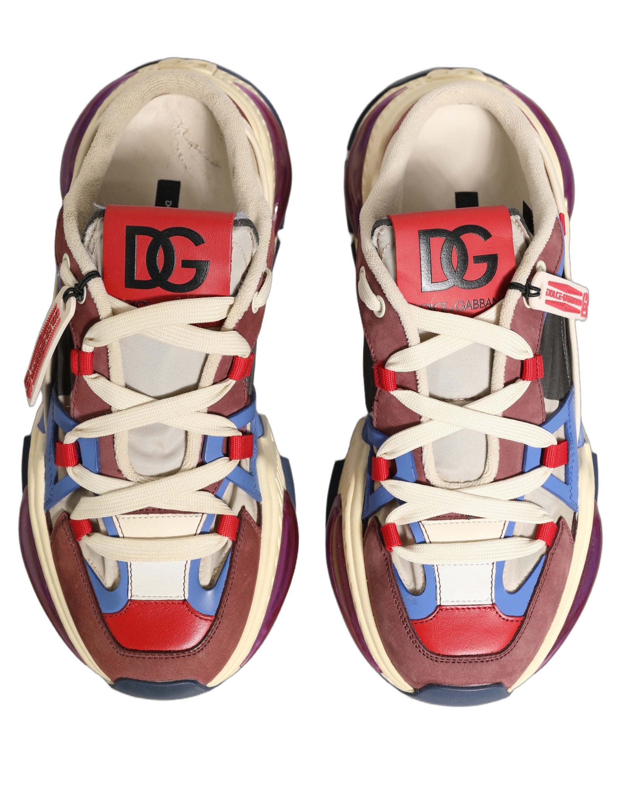 Chaussures Dolce & Gabbana Airmaster multicolores, baskets basses, vue de face avec design coloré et moderne
