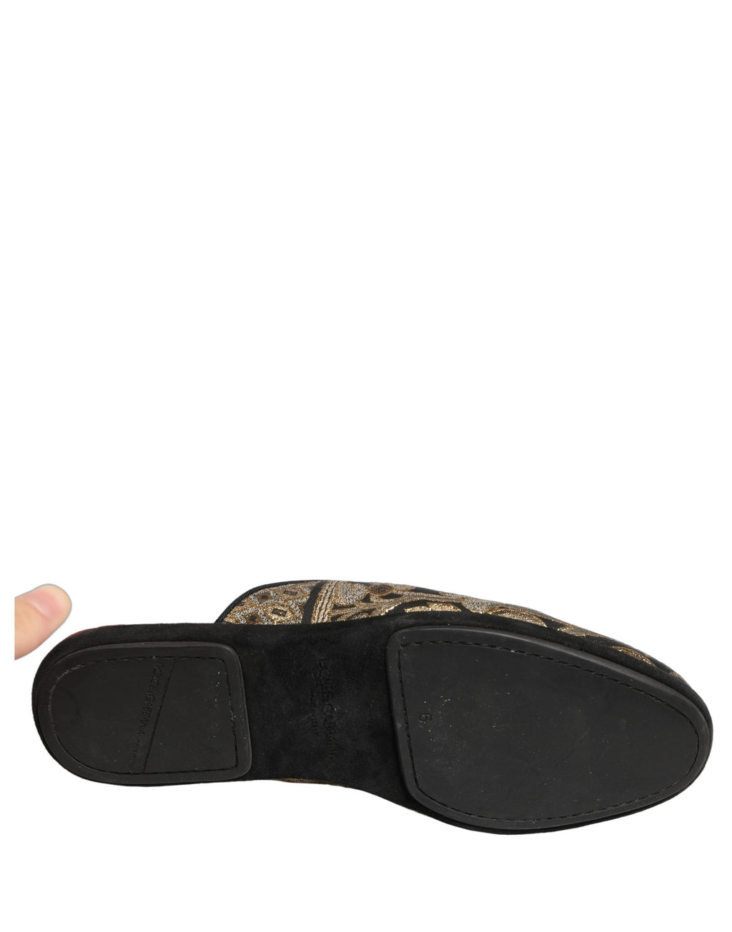 Sandales homme Dolce & Gabbana en jacquard floral noir, chaussures plates élégantes et confortables.
