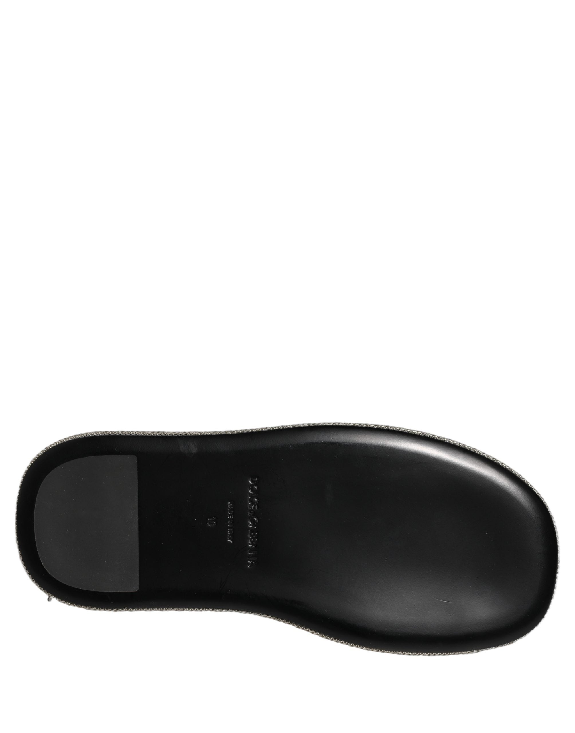 Sandales pour hommes Dolce & Gabbana noires à plateforme avec cristaux ornés, design élégant et sophistiqué.