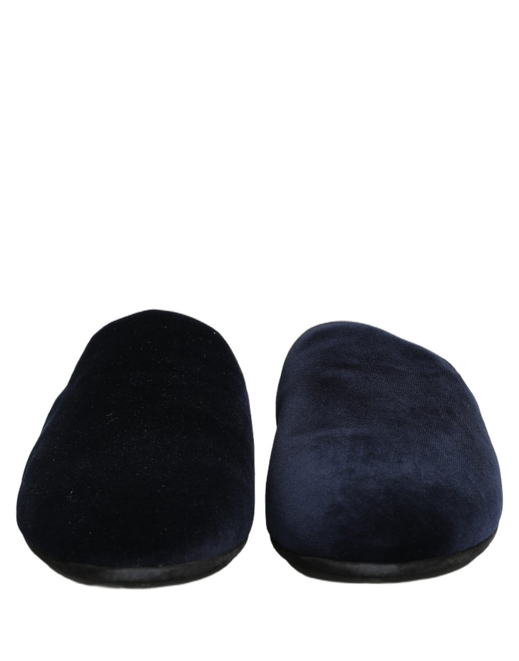 Chaussures homme Dolce & Gabbana tongs en daim bleu foncé, sandales plates élégantes et confortables.