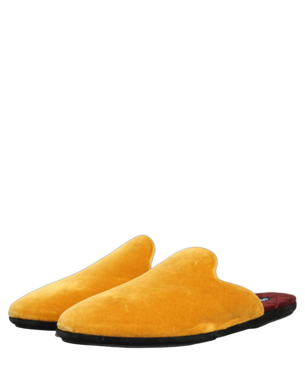 Sandales plates en daim jaune Dolce & Gabbana pour hommes, chaussures de style slip-on élégantes et confortables.