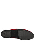 Chaussures pour hommes Dolce & Gabbana en daim rouge, slippers plates et confortables, style décontracté et élégant.