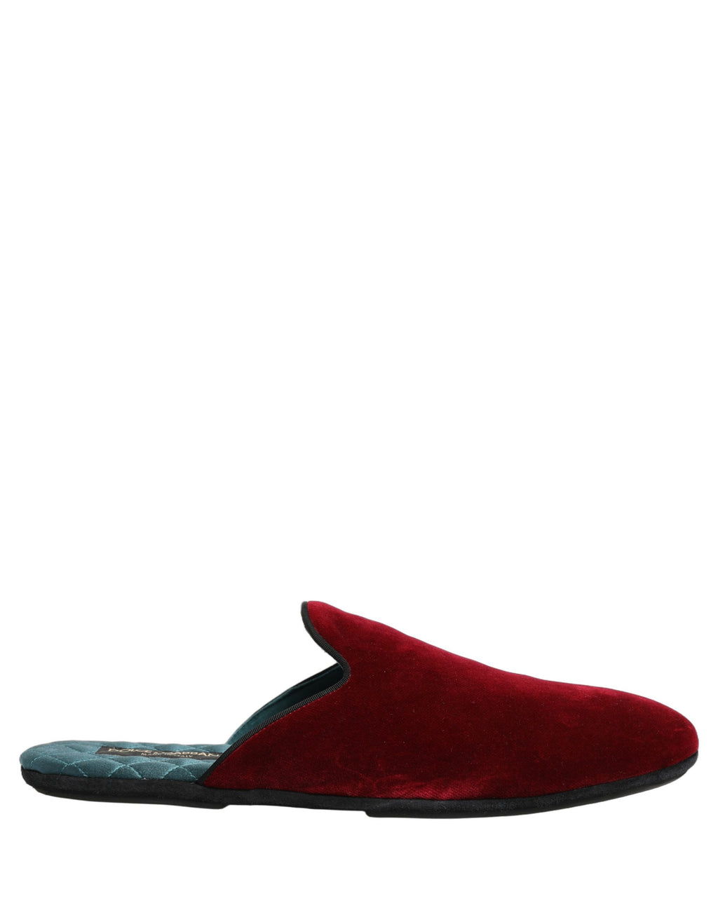 Chaussures Dolce & Gabbana en daim rouge pour hommes, sandales plates à semelle plate, style élégant et décontracté.