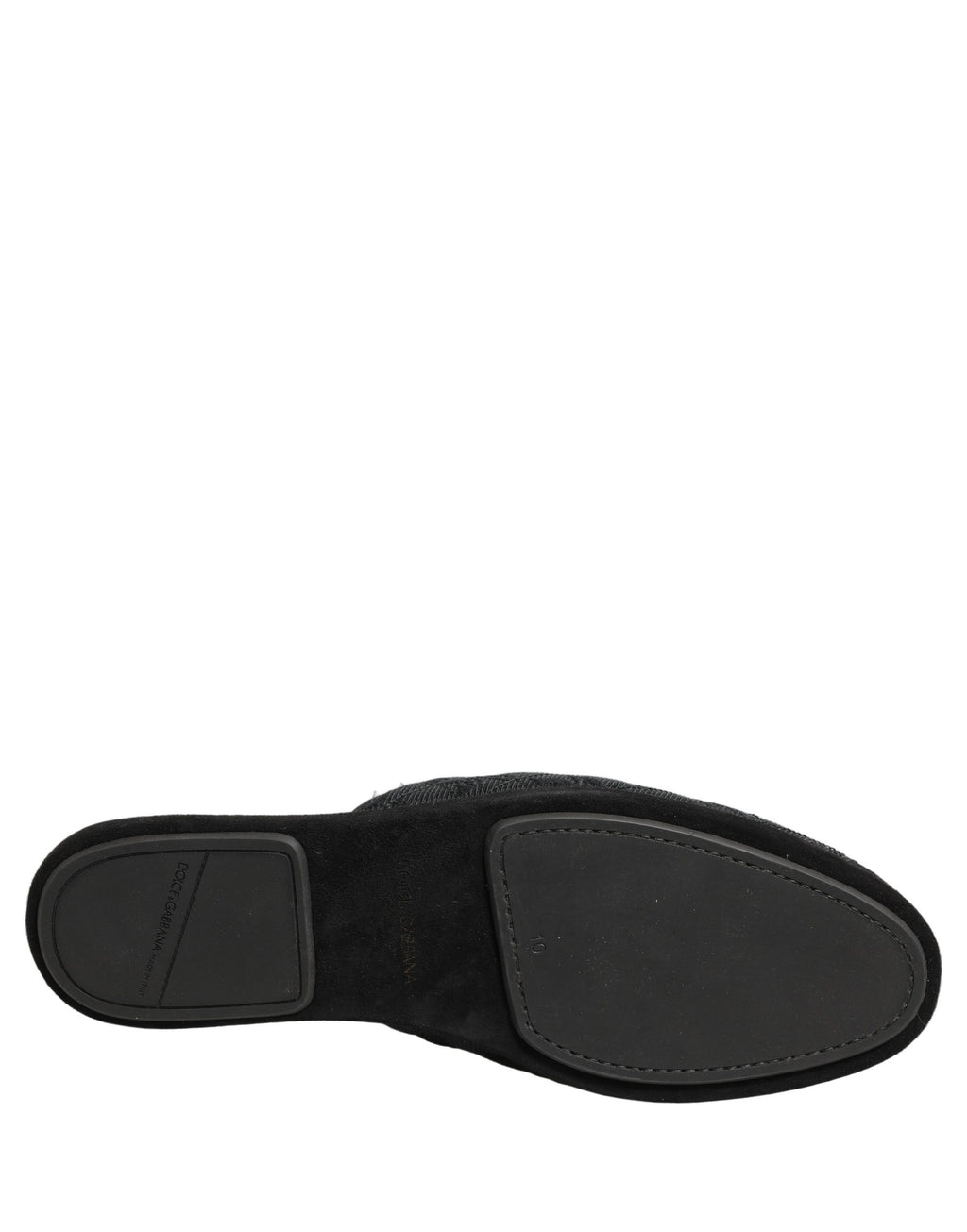Chaussons Dolce & Gabbana en brocart noir avec motif floral, pantoufles élégantes en slip-on.