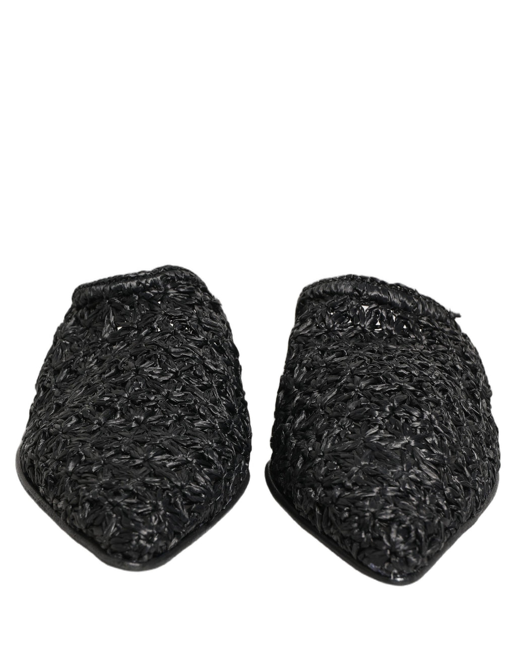 Mules noires Dolce & Gabbana pour hommes, chaussures plates élégantes, slides en cuir avec design sophistiqué.