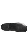 Sandales plates en tissu noir de Dolce & Gabbana, chaussures tissées élégantes pour femmes.