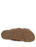 Sandales Dolce & Gabbana en cuir de veau marron, chaussures à slides élégantes et confortables, vues de face.