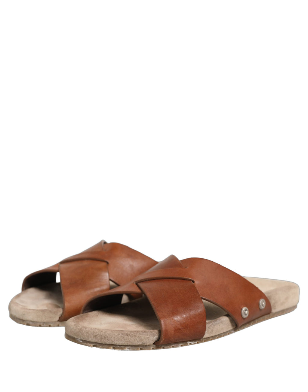 Sandales Dolce & Gabbana en cuir de veau marron, chaussures à glissière élégantes et confortables pour femmes.