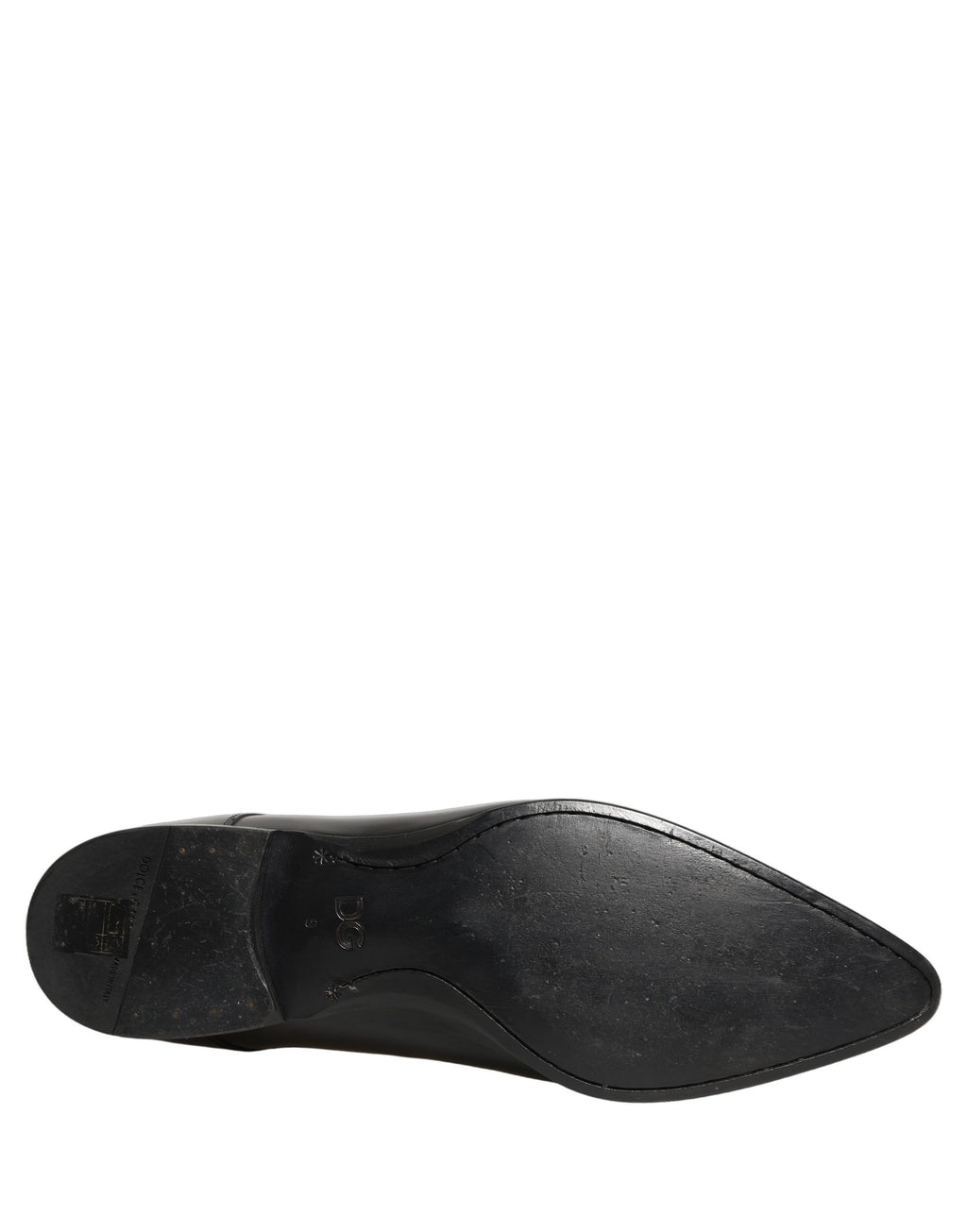 Chaussures Derby en cuir noir Dolce & Gabbana pour homme, élégantes chaussures formelles en cuir noir.