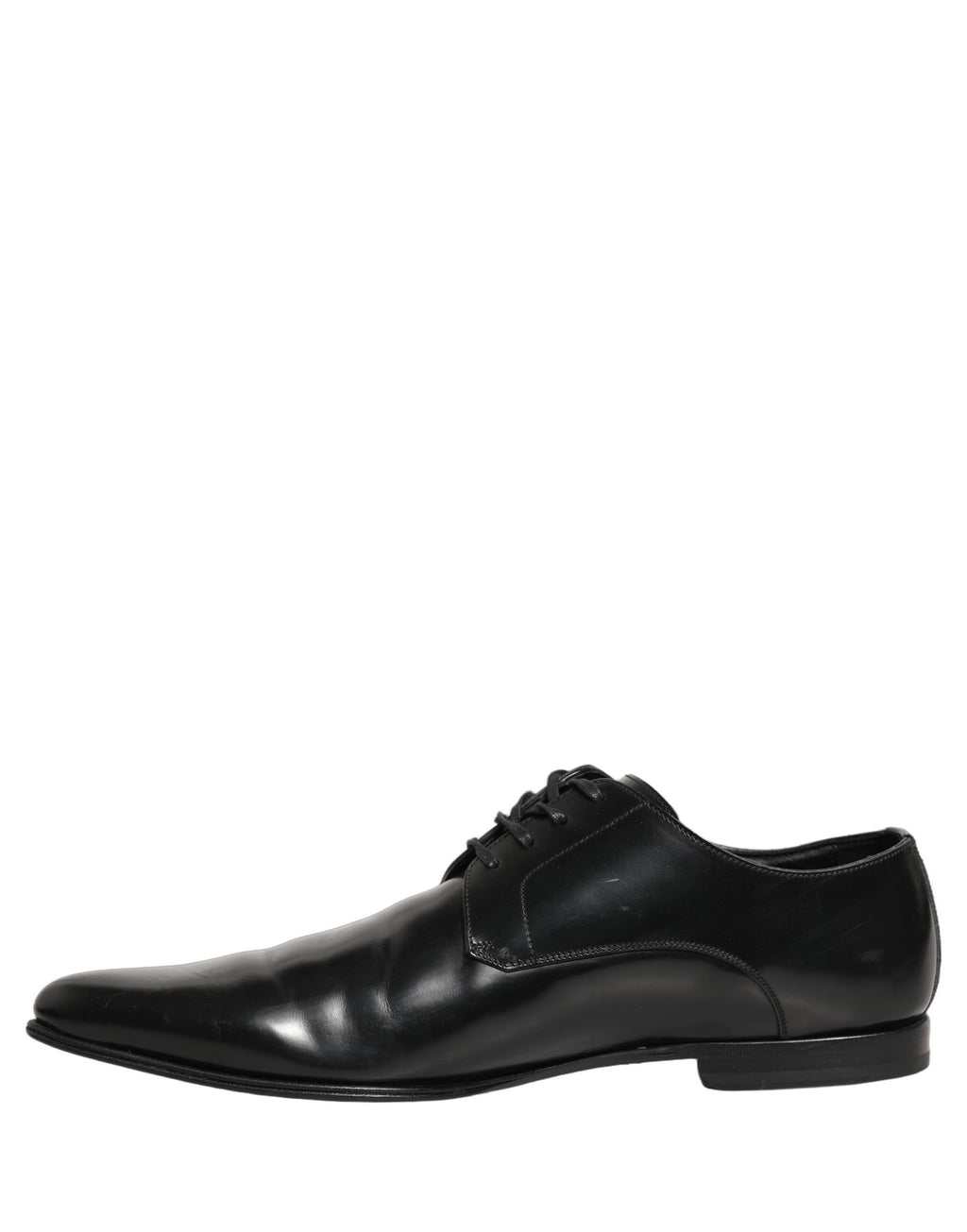 Chaussures Derby en cuir noir Dolce & Gabbana pour homme, chaussures formelles élégantes et sophistiquées.