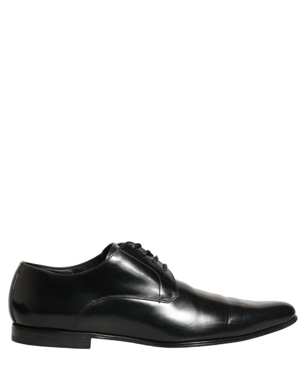Chaussures Derby en cuir noir Dolce & Gabbana pour homme, chaussures formelles élégantes et sophistiquées.