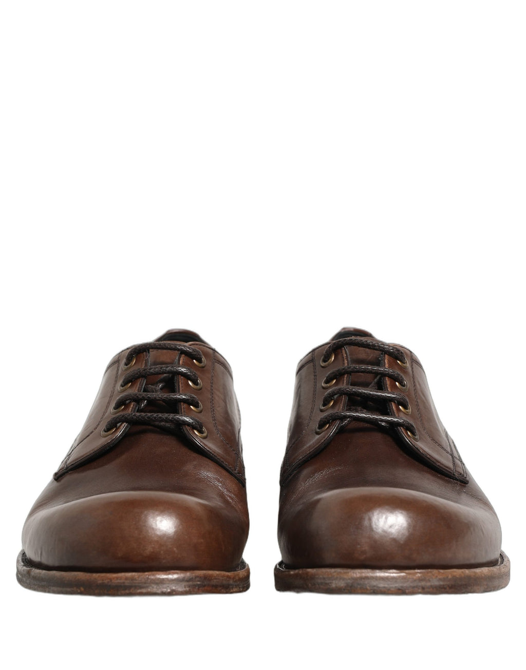 Chaussures habillées en cuir marron Derby pour homme de Dolce & Gabbana, élégantes et formelles, avec détails sophistiqués.
