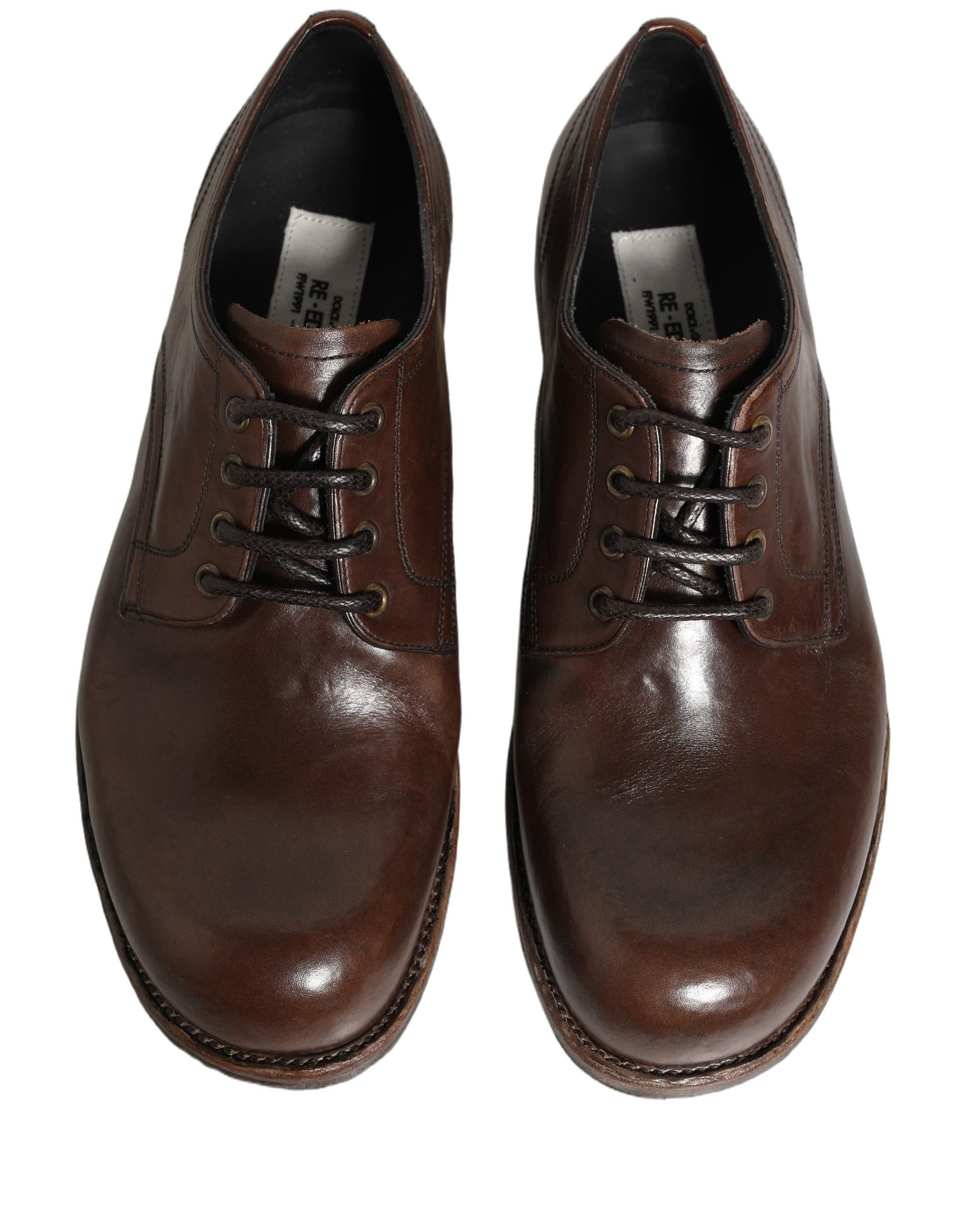 Chaussures Derby en cuir marron Dolce & Gabbana pour homme, élégantes et formelles, avec finition sophistiquée.