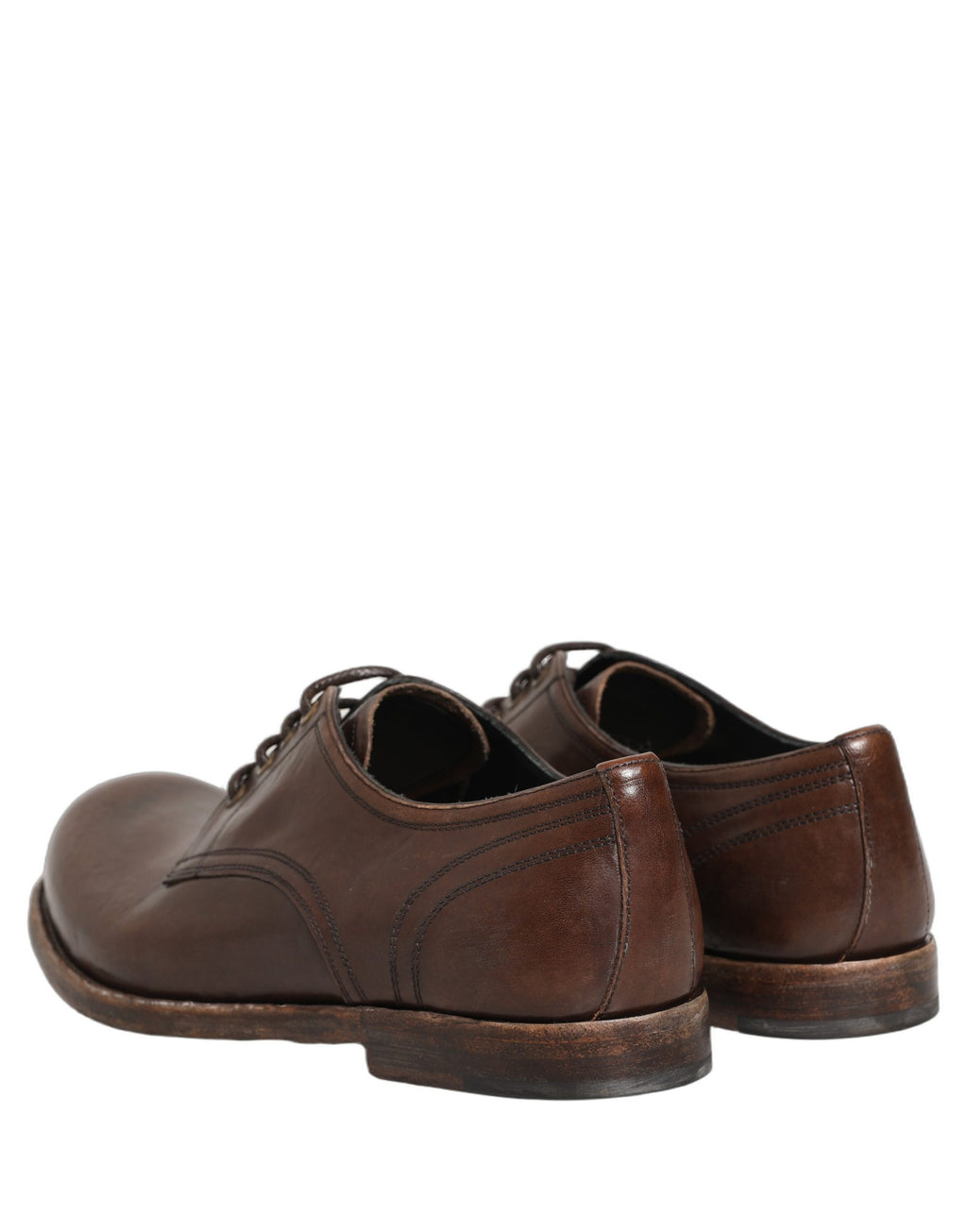 Chaussures formelles pour homme Dolce & Gabbana en cuir marron Derby, style élégant et sophistiqué.