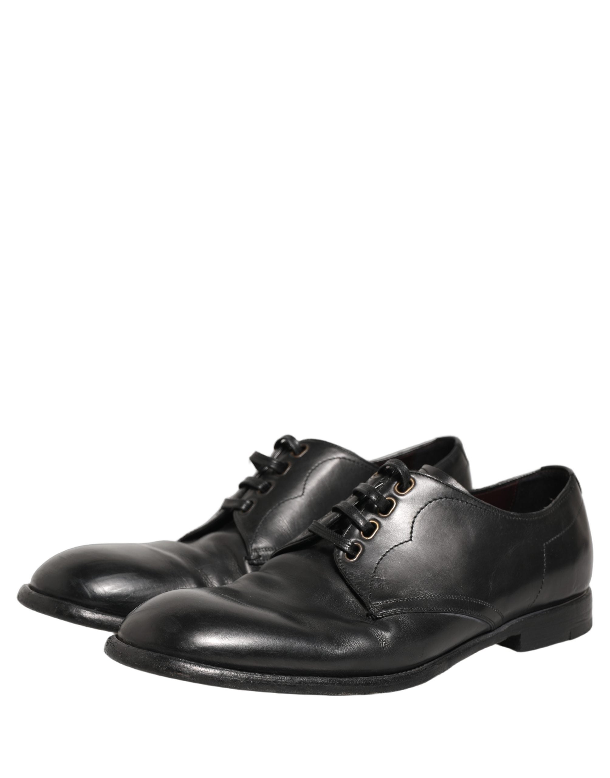 Chaussures derby en cuir noir Dolce & Gabbana pour homme, élégantes et formelles, avec lacets et finition raffinée.