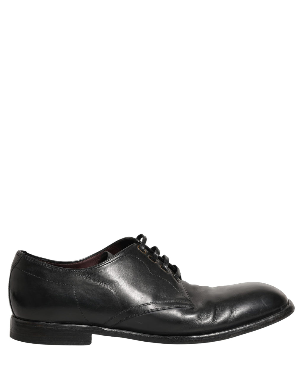 Chaussures Derby en cuir noir Dolce & Gabbana pour homme, chaussures formelles élégantes et sophistiquées.