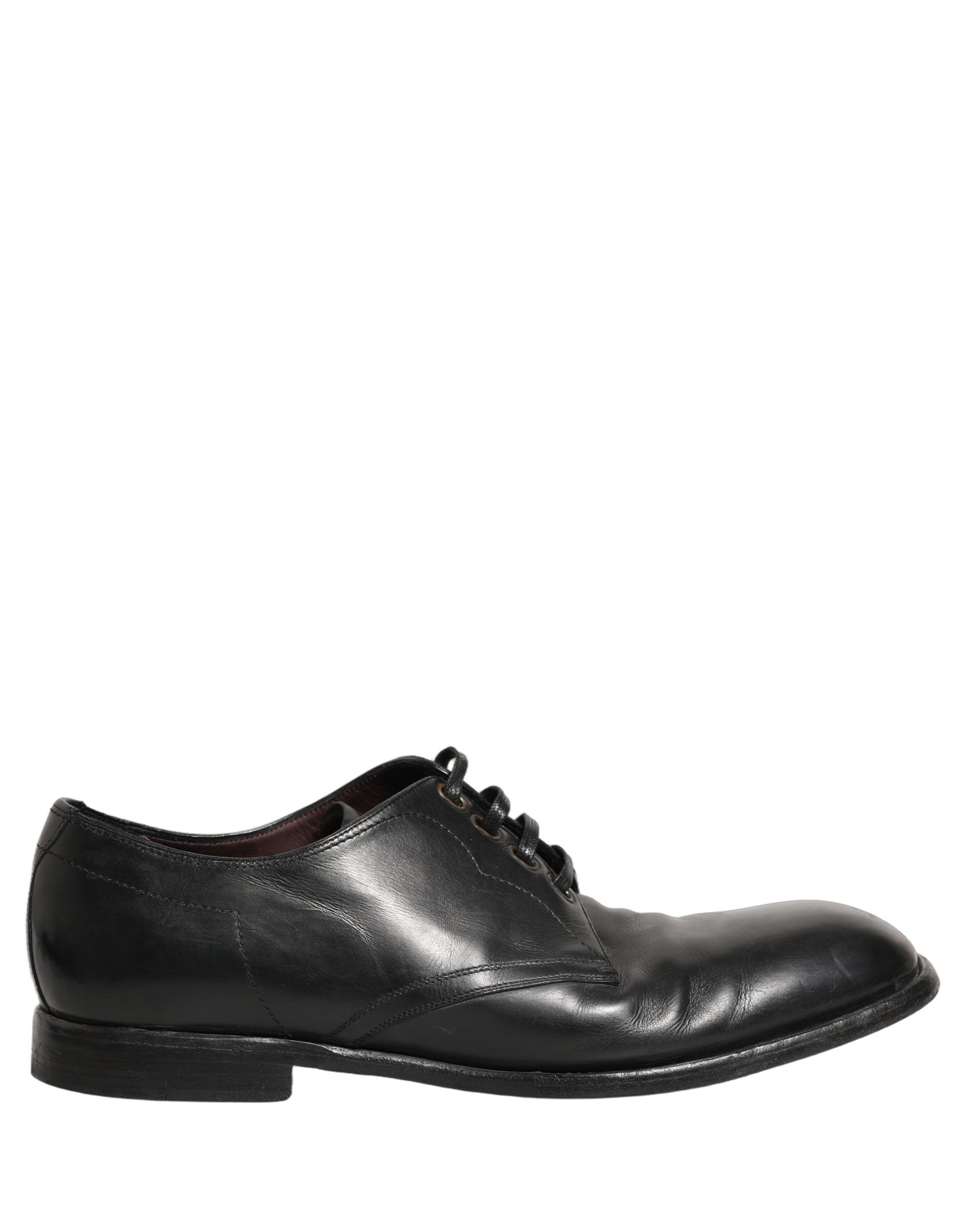 Chaussures Derby en cuir noir Dolce & Gabbana pour homme, chaussures formelles élégantes et sophistiquées.