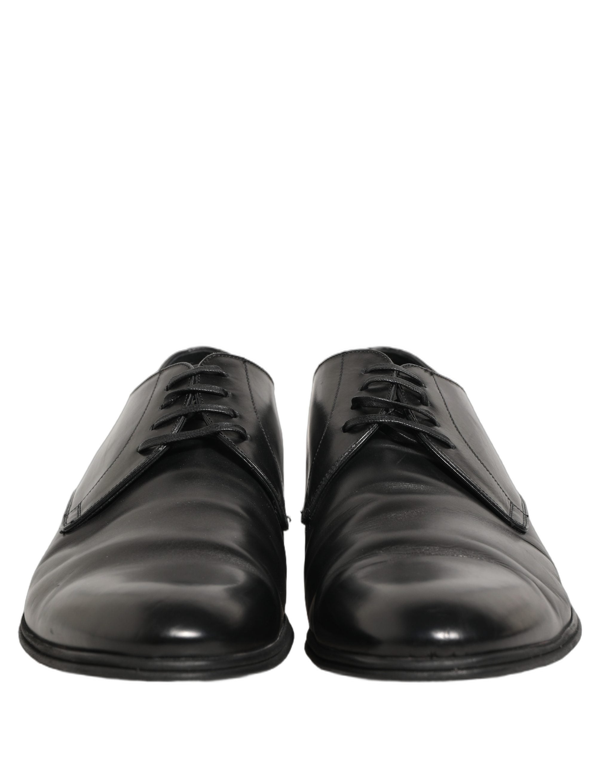 Chaussures Derby formelles noires en cuir pour homme de Dolce & Gabbana, élégantes et sophistiquées.