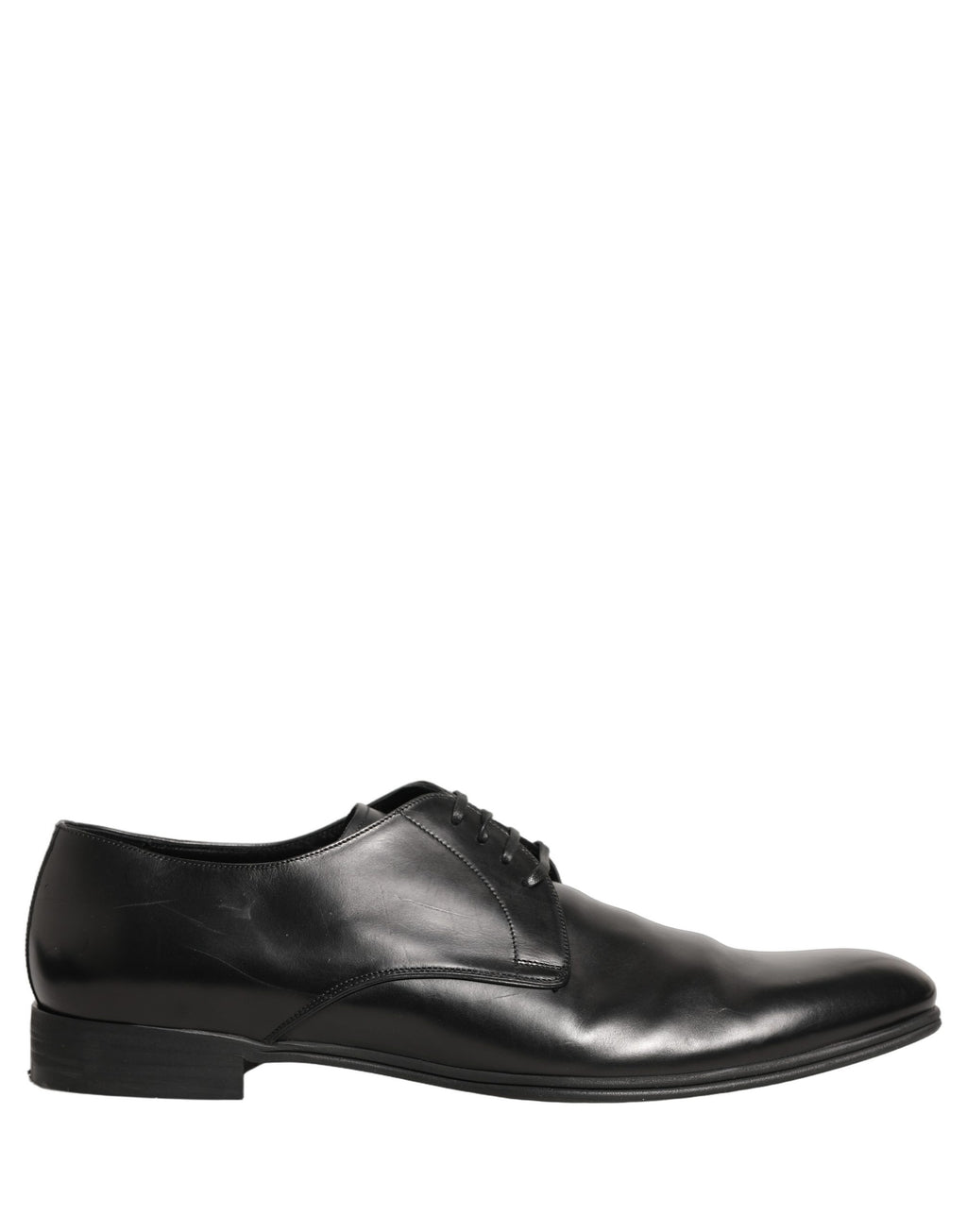 Chaussures derby en cuir noir pour homme de Dolce & Gabbana, chaussures formelles élégantes et sophistiquées.