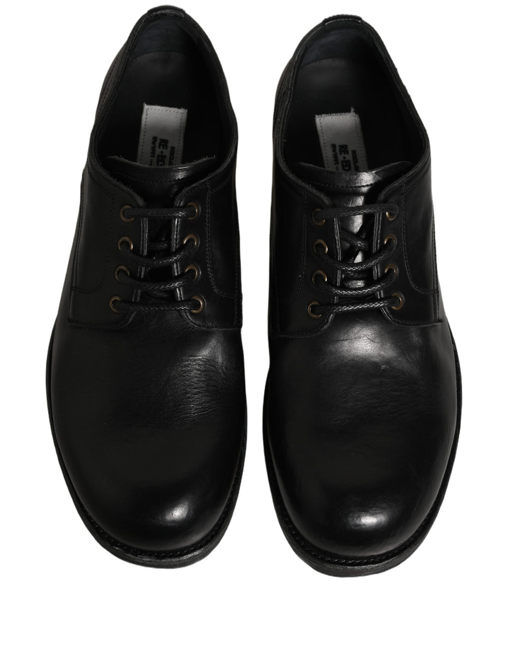 Chaussures derby en cuir noir pour homme de Dolce & Gabbana, chaussures de ville élégantes et formelles.