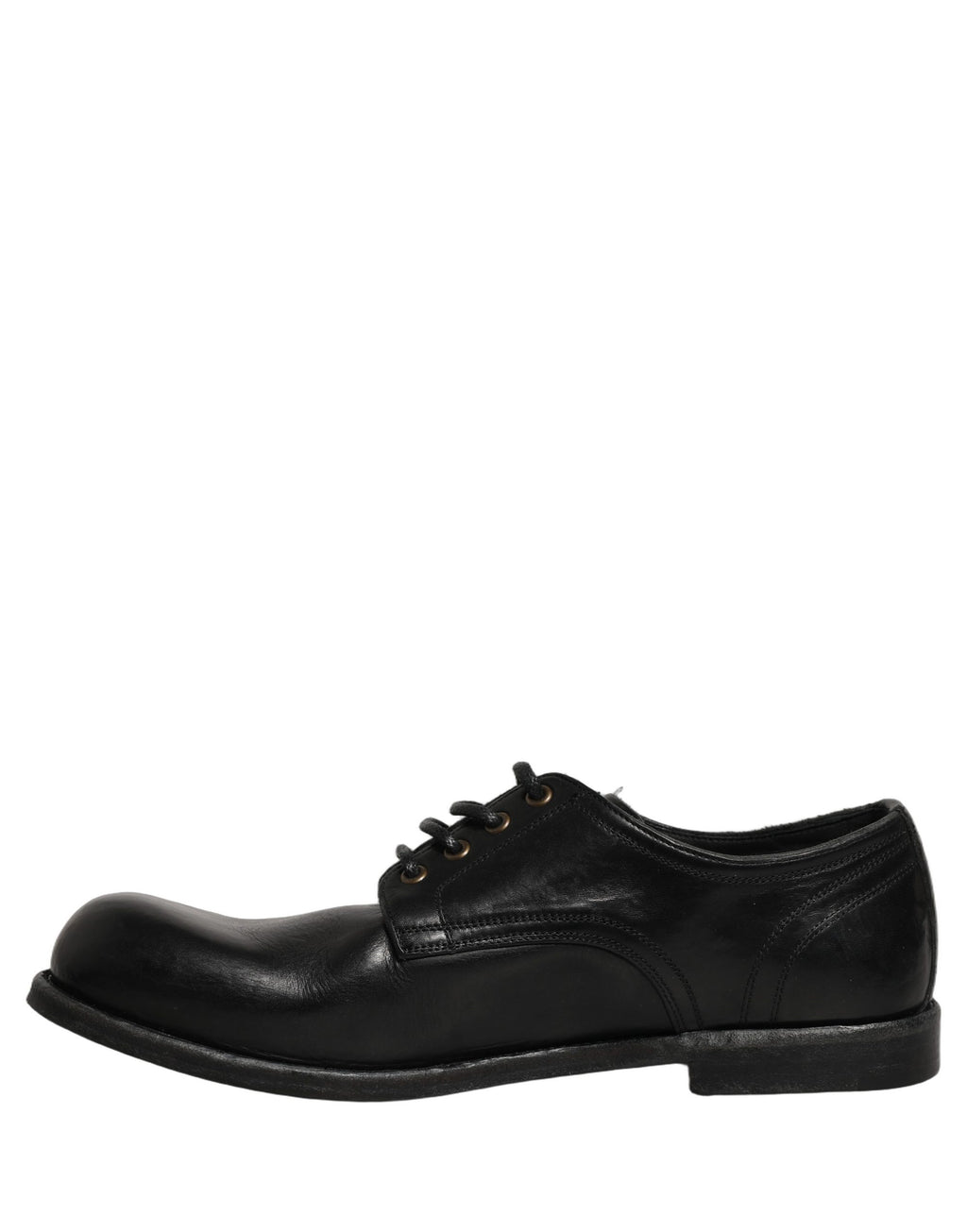 Chaussures derby en cuir noir pour homme de Dolce & Gabbana, chaussures formelles élégantes et sophistiquées.