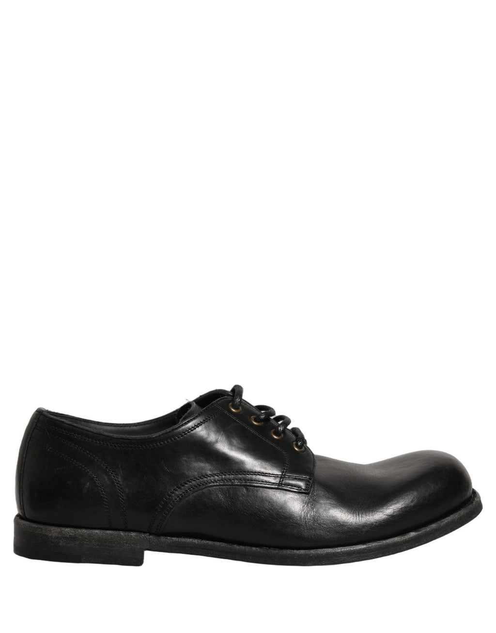 Chaussures Derby noires en cuir pour homme de Dolce & Gabbana, chaussures formelles élégantes.
