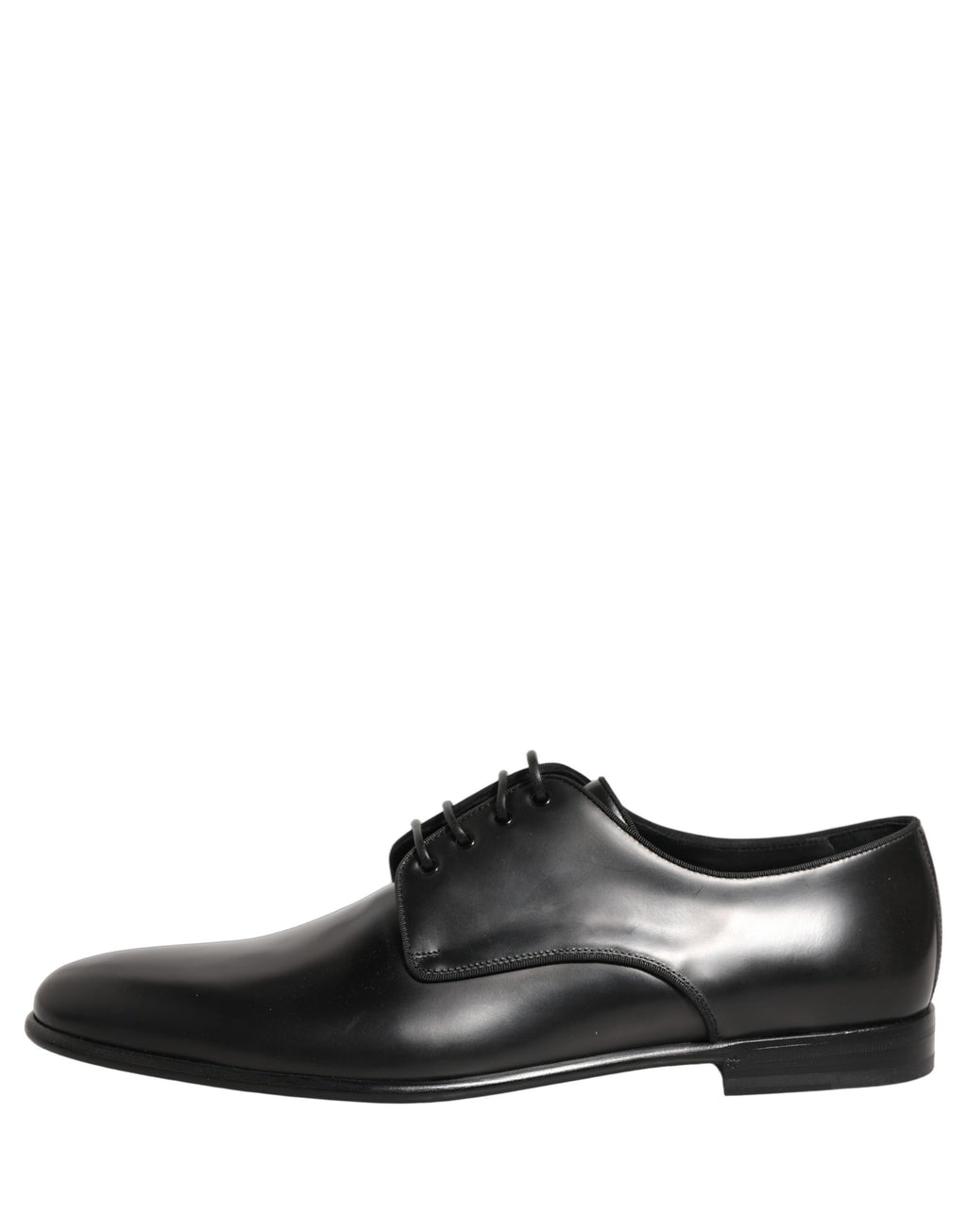 Chaussures derby en cuir noir pour homme de la marque Dolce & Gabbana, chaussures formelles élégantes et sophistiquées.