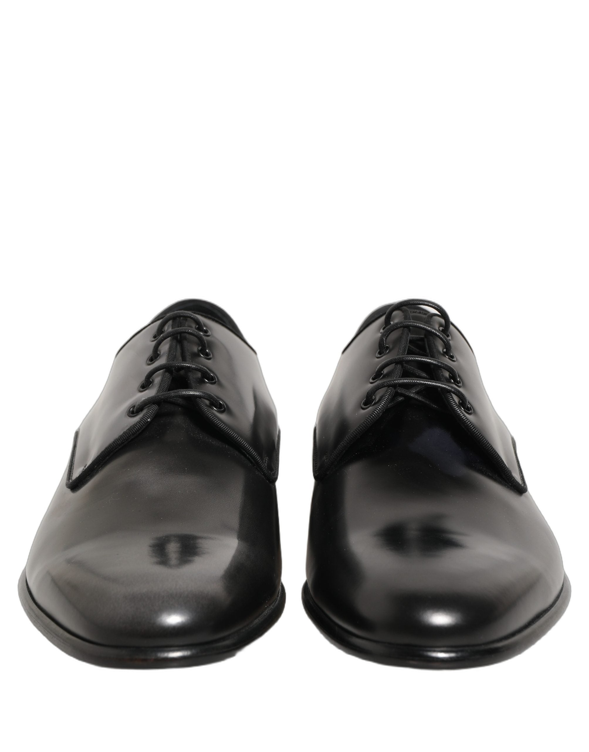 Chaussures derby habillées en cuir noir pour homme de la marque Dolce & Gabbana, style formel et élégant.