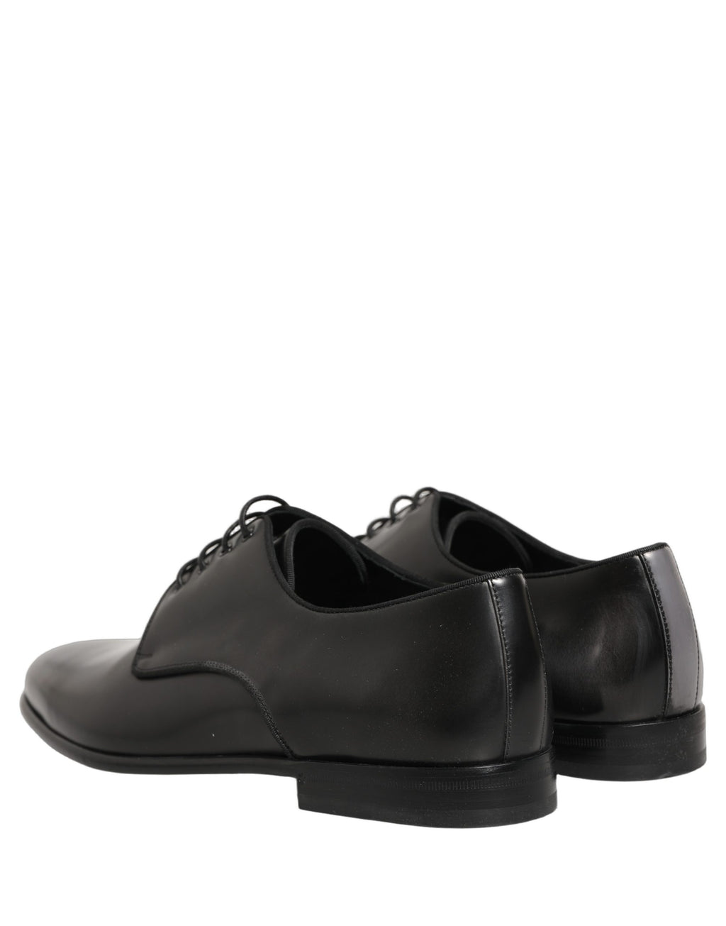 Chaussures derby en cuir noir pour homme de marque Dolce & Gabbana, chaussures formelles élégantes et sophistiquées.