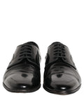 Chaussures derby habillées en cuir noir pour homme de la marque Dolce & Gabbana, élégantes et sophistiquées.