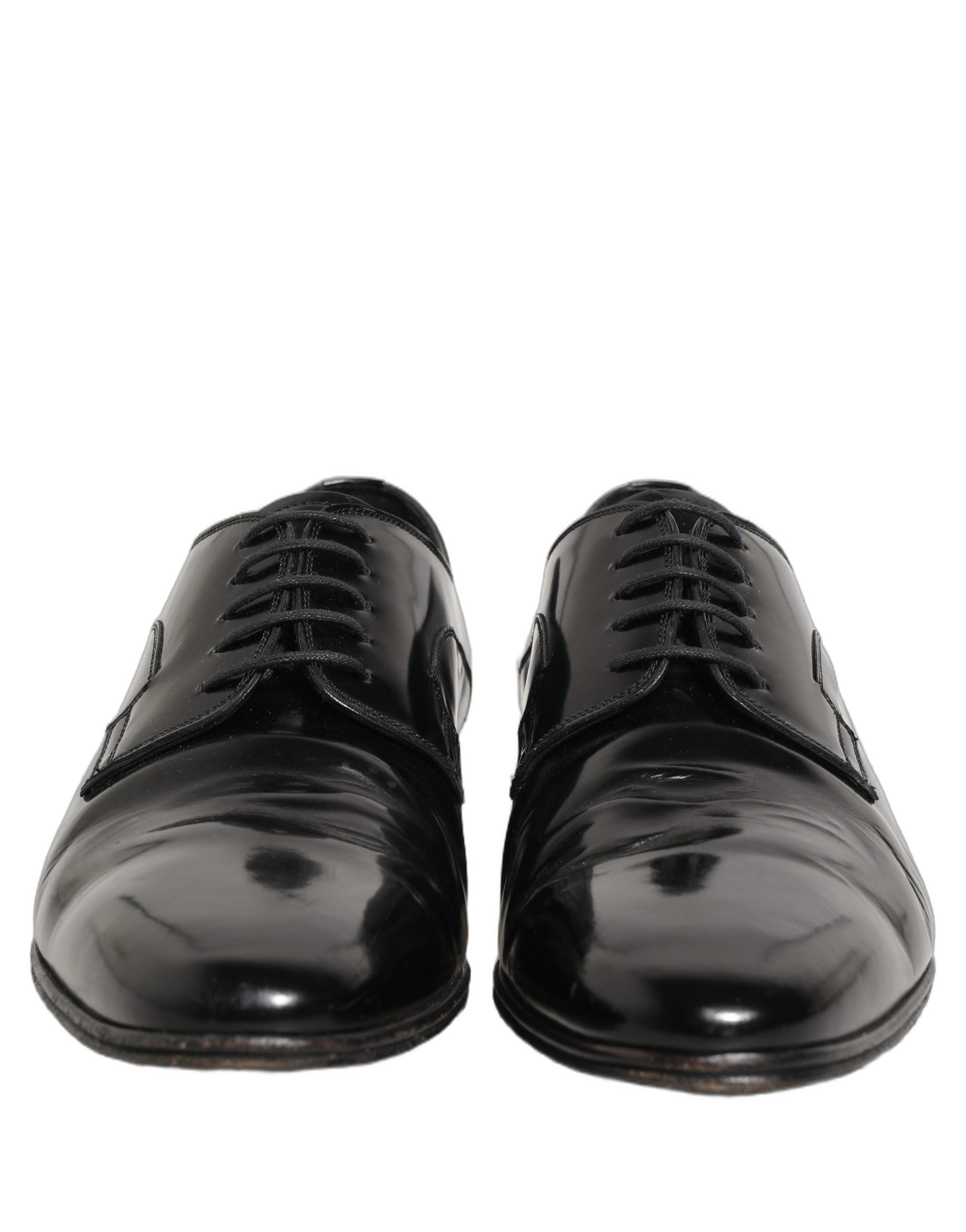 Chaussures derby habillées en cuir noir pour homme de la marque Dolce & Gabbana, élégantes et sophistiquées.