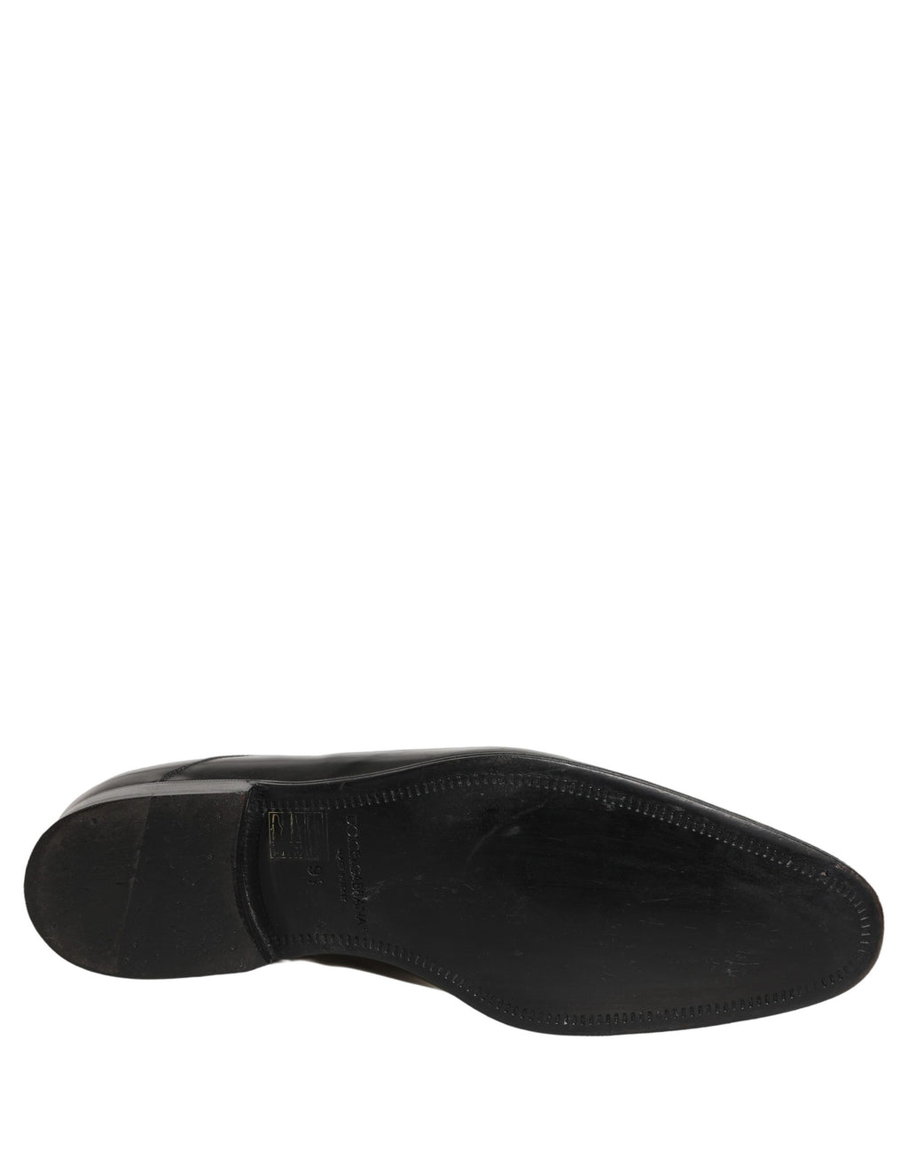 Chaussures Derby habillées en cuir noir de Dolce & Gabbana pour homme, élégantes et formelles.