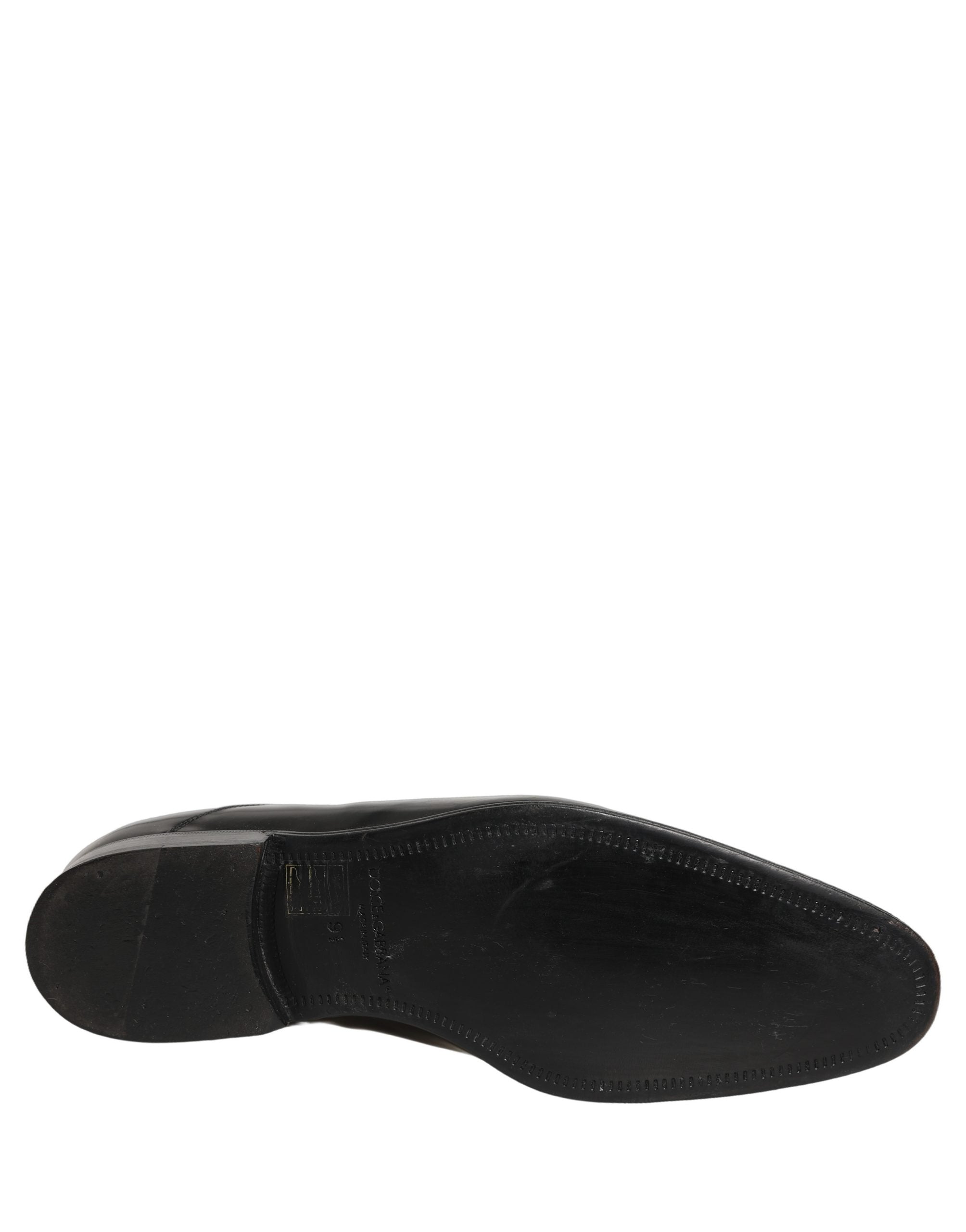 Chaussures Derby habillées en cuir noir de Dolce & Gabbana pour homme, élégantes et formelles.