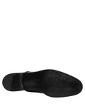 Chaussures derby noires en cuir pour homme de la marque Dolce & Gabbana, chaussures de ville élégantes et formelles.