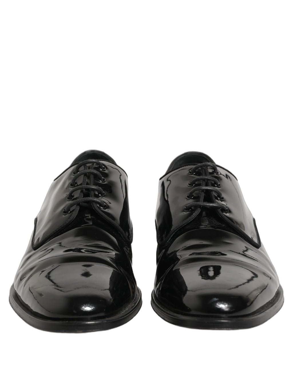 Chaussures derby pour homme en cuir noir de Dolce & Gabbana, chaussures formelles élégantes et sophistiquées.