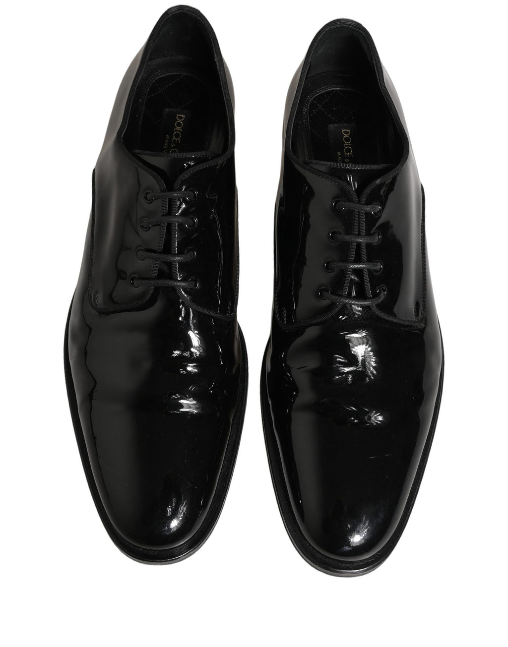 Chaussures Derby noires en cuir pour homme de Dolce & Gabbana, chaussures formelles élégantes et sophistiquées.