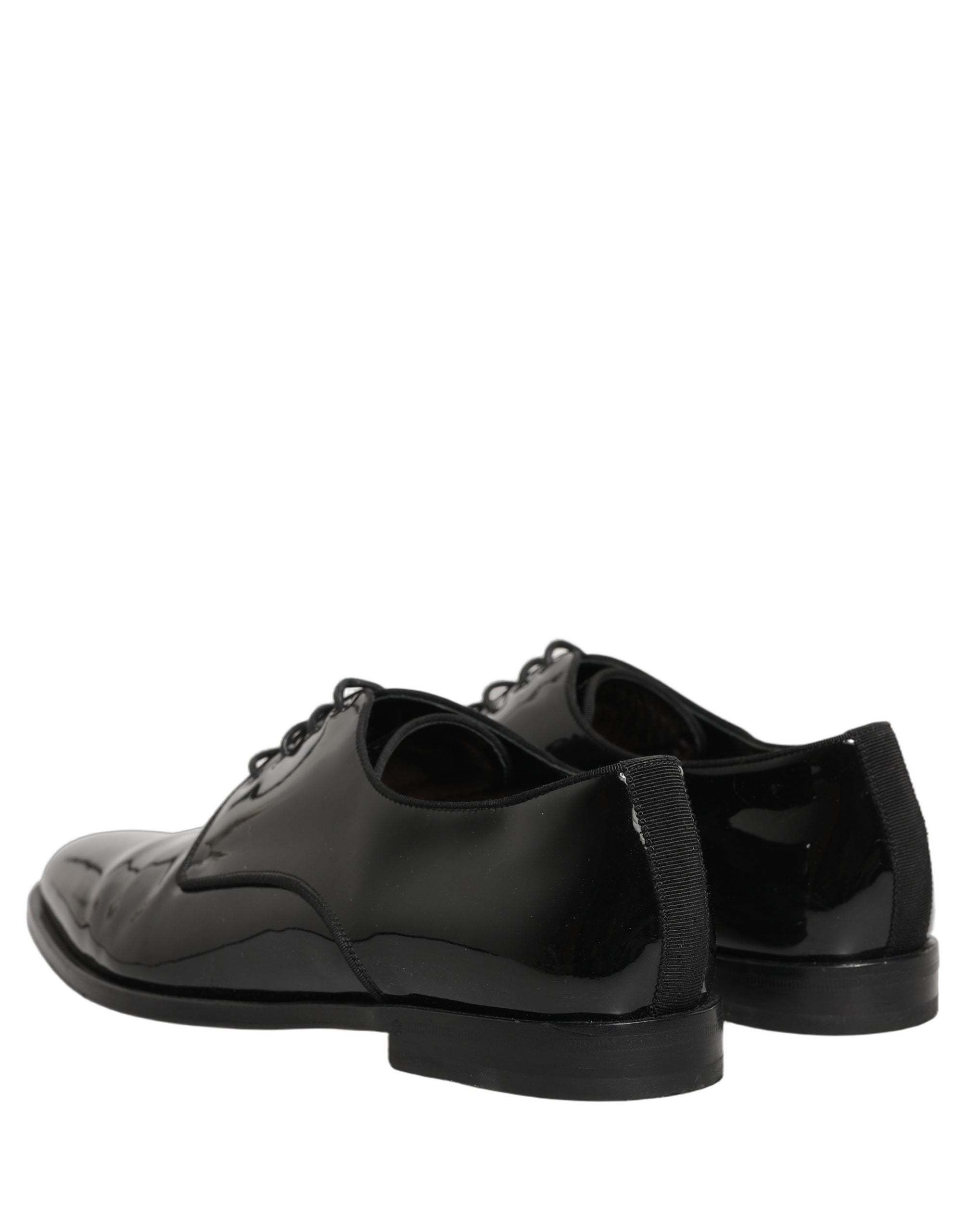 Chaussures Derby en cuir noir pour homme de Dolce & Gabbana, chaussures formelles élégantes et sophistiquées.