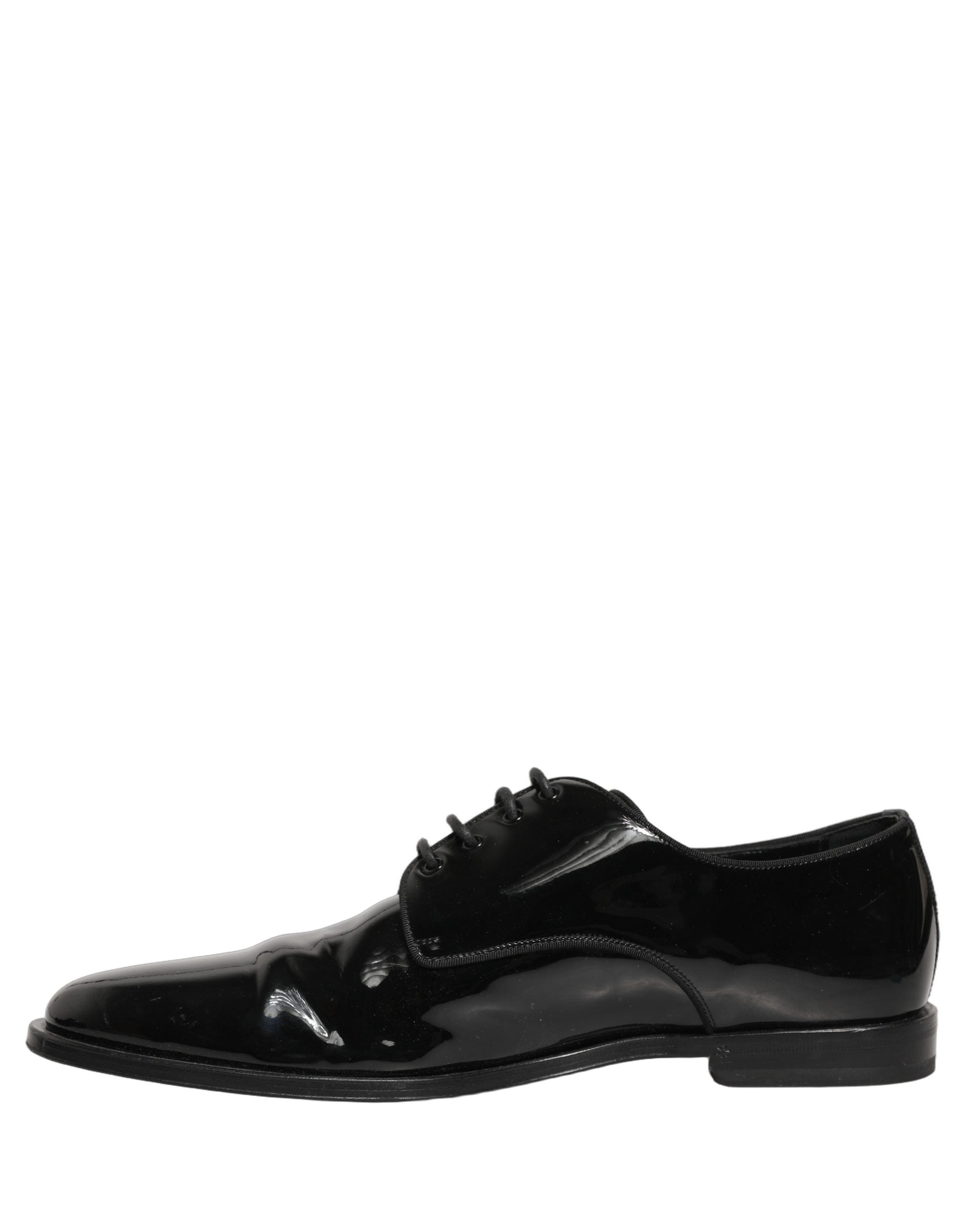 Chaussures Derby formelles en cuir noir de Dolce & Gabbana pour homme, élégantes et sophistiquées.